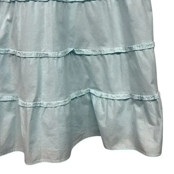 Chic Light Blue Ruffle Midi Dress - Picture 3 of 9